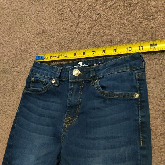 7 For All Mankind Jeans Womens 12 ( 22 x 26 ) Dark Blue Skinny Pants - Picture 8 of 13
